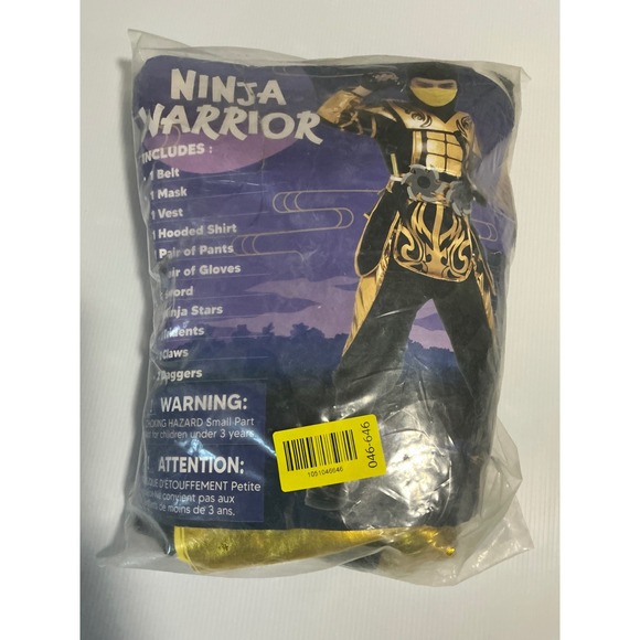 Spooktacular Creations Other - Spooktacular Creations Gold Ninja Warrior Costume Boys Small Black Gold 16pc Set